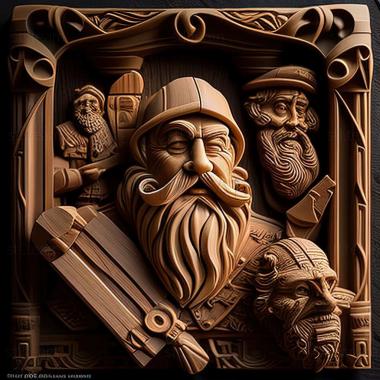 3D model A Game of Dwarves game (STL)